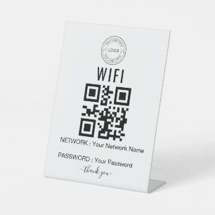 Custom Business WiFi Sign with Logo & QR Code