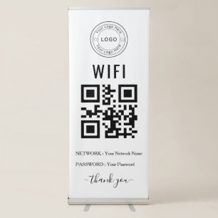 Custom Business WiFi Sign with Logo & QR Code