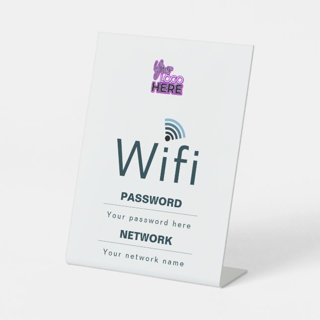Custom Business WiFi Sign with Your Logo (Front)