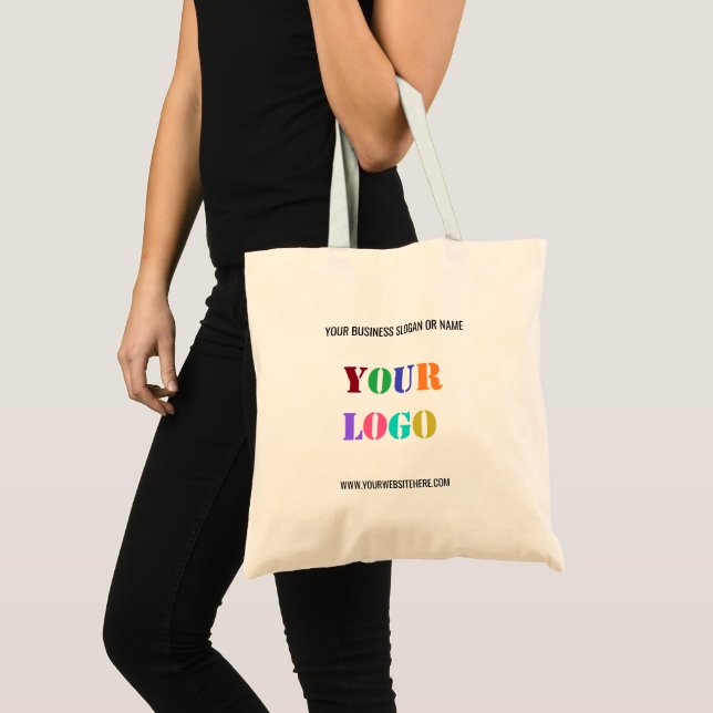 Custom Businesss Logo Text Promotional Tote Bag (Front (Product))