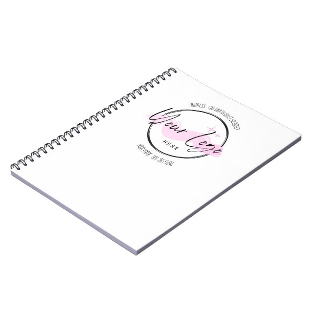Custom Bussiness Logo Template - Phone and adress Notebook (Left Side)