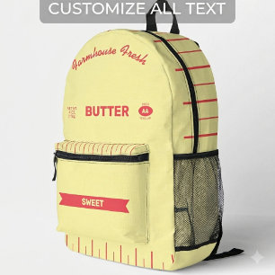 Custom Butter Stick Sweet Retro Foodie Backpack