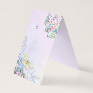 Custom Butterfly Floral Tent Earring Display Cards