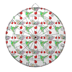 Custom Butterfly, Hummingbird and Ladybug Pattern Dartboard