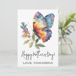 Custom Butterfly Mother’s Day Card, Gift for Mum Invitation