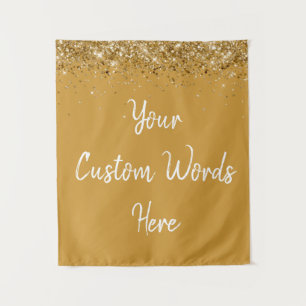 Custom Butterscotch Gold Personalised Photo Booth Tapestry