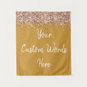 Custom Butterscotch & Rose Gold Personalized Photo Tapestry