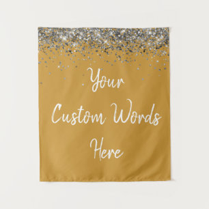 Custom Butterscotch Silver Personalised Photobooth Tapestry