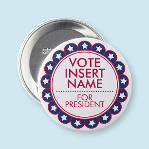 Custom Button Pin Vote Election Political Campaign