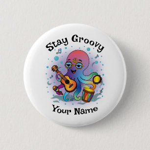 Custom Button   Retro Octopus   Name & Text
