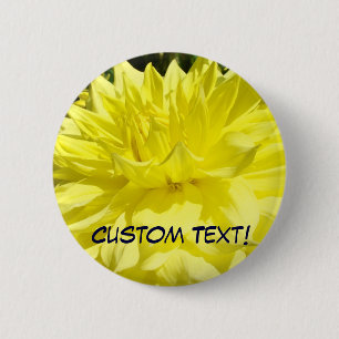 Custom Buttons Yellow Dahlias Flowers button