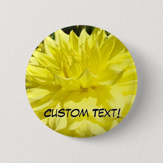 Custom Buttons Yellow Dahlias Flowers button