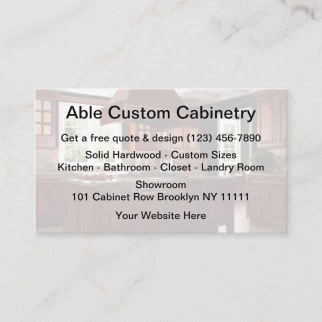 Custom Cabinetry Industry Business Card (Front)