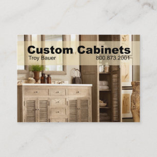 Custom Cabinets - Carpenter, Home Improvement Business Card
