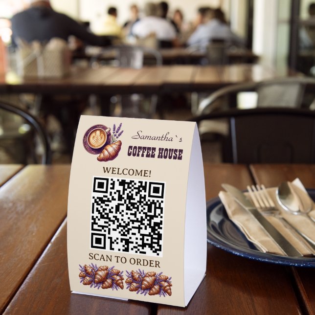 Custom Cafe Merch Vintage Croissant With Lavend (Insitu(Restaurant))