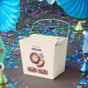 Custom Cafe Merch Vintage Croissant With Lavend Favour Box