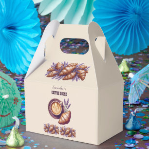 Custom Cafe Merch Vintage Croissant With Lavend Favour Box