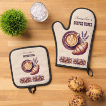 Custom Cafe Merch Vintage Croissant With Lavend