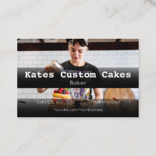 Custom Cake Baker Birthday Business Company Busine Business Card