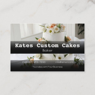 Custom Cake Baker Birthday Business Company Busine Card