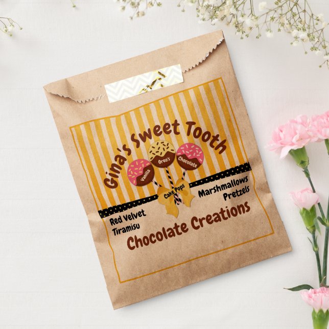 Custom Cake Pops Bakery Favour Bags (Sealed)