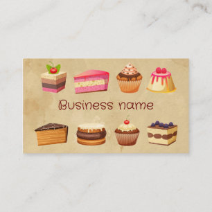 Custom Cake & Wedding Cake Design Bakers Business Business Card