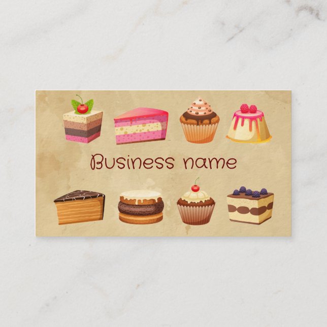 Custom Cake & Wedding Cake Design Bakers Business  Business Card (Back)
