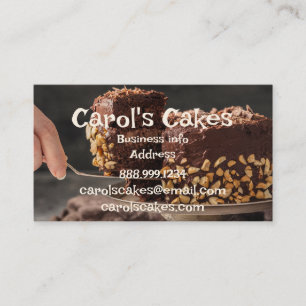 Custom Cake & Wedding Cake Design Bakers Business Card