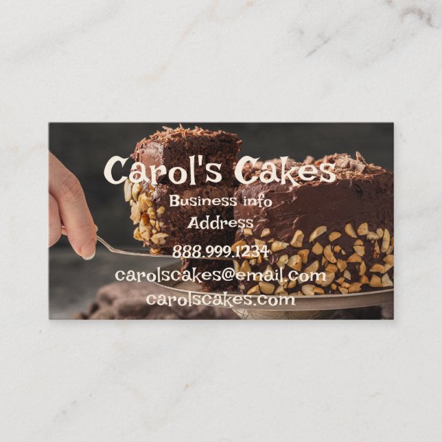 Custom Cake & Wedding Cake Design Bakers  Business Card (Front)