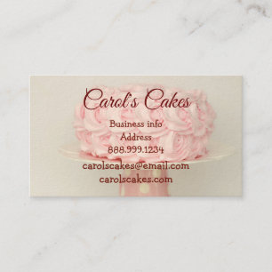 Custom Cake & Wedding Cake Design Bakers Business Card