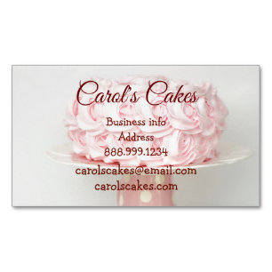 Custom Cake & Wedding Cake Design Bakers Magnetic Business Card