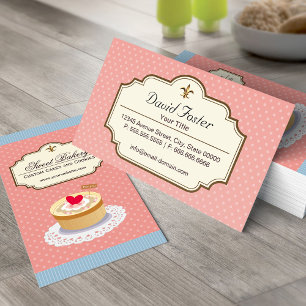 Custom Cakes and Cookies Dessert Bakery Shop Business Card
