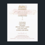 Custom Cakes Baker Event Patisserie Flyer Girly<br><div class="desc">Custom Cakes Baker Event Patisserie Flyer Girly</div>