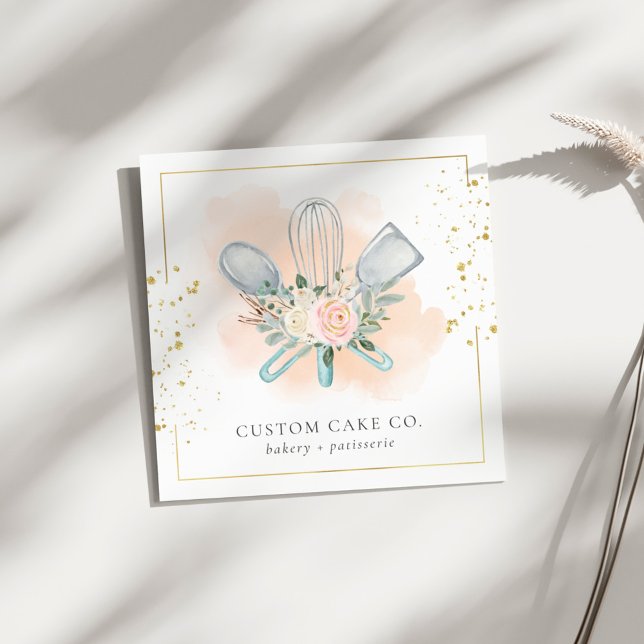 Custom Cakes Bakery Chef Tools Business Card (Creator Uploaded)