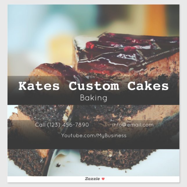 Custom Cakes Business Vehicle Advertising Sticker (Sheet)