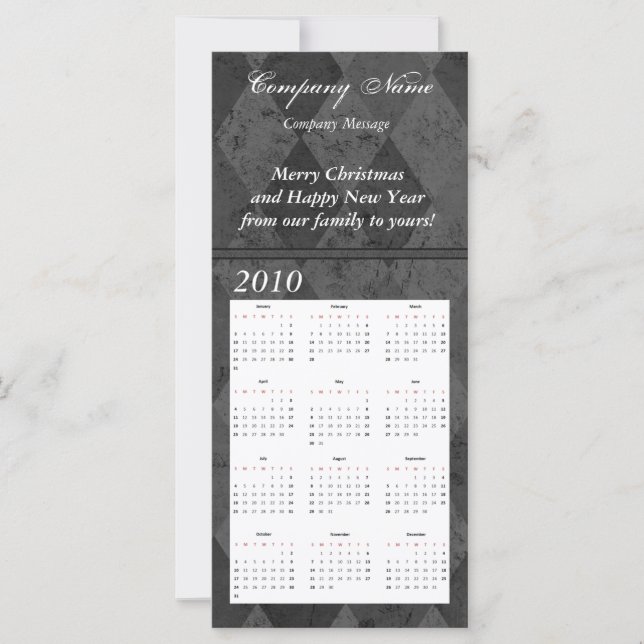 Custom Calendar Rack Card, Promotional Business (Front)