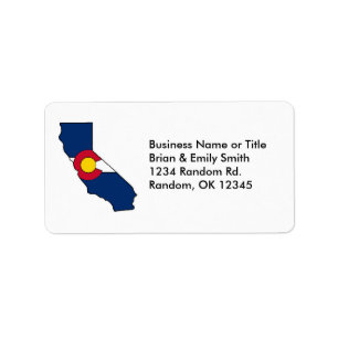 Custom California Colorado return address labels