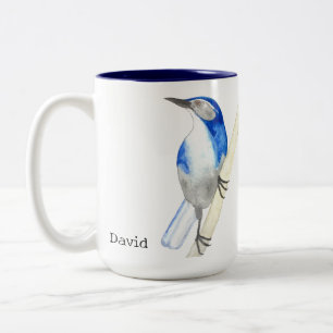 Custom California Scrub Jay Two-Tone Coffee Mug