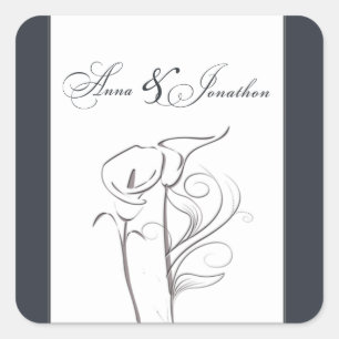 Custom Calla lily Wedding Sticker