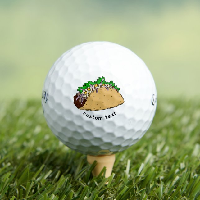Custom Callaway Gift - Spicy Taco Design Golf Balls (Insitu Tee)