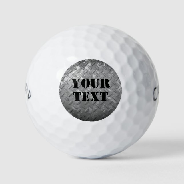 Custom Callaway golf balls with steel plate design (Front)