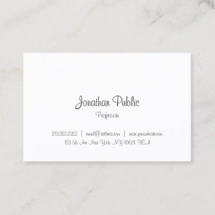 Custom Calligraphy Elegant Modern Minimalist Business Card