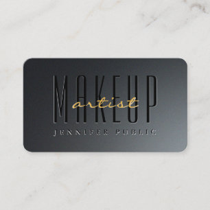 Custom Calligraphy Gold Script Makeup Artist Business Card