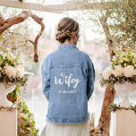 Custom Calligraphy Heart Wifey Name Wedding Denim Jacket<br><div class="desc">Custom Calligraphy Heart Wifey Name Wedding Denim Jacket. You can personalise the name or leave it blank.</div>