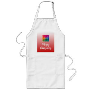 Custom Calligraphy Merry Christmas Mens Womens Long Apron
