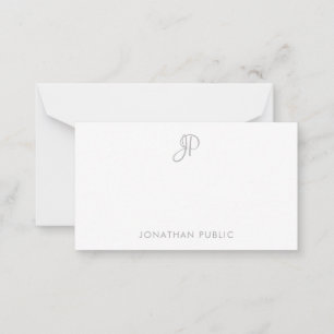 Custom Calligraphy Monogram Simple Personalised Card