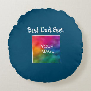 Custom Calligraphy Script Template Best Dad Ever Round Cushion