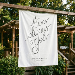 Custom Calligraphy Wedding Signage Tapestry