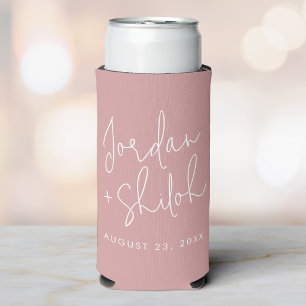 Custom Calligraphy Wedding To have and To hold Seltzer Can Cooler