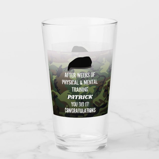 Custom Camo Passing Out Parade Glass (Front)